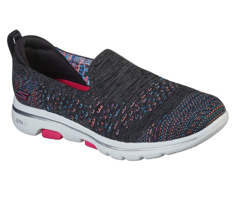 Skechers Gowalk 5 - Mirage - Womens Slip On Shoes Black/Multicolor [AU-LP5093]